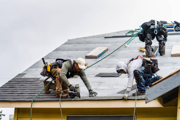 Professional Gutter Installation technician working in Ashley, IN